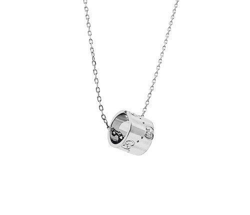Gucci Icon Necklace In 18k White Gold 