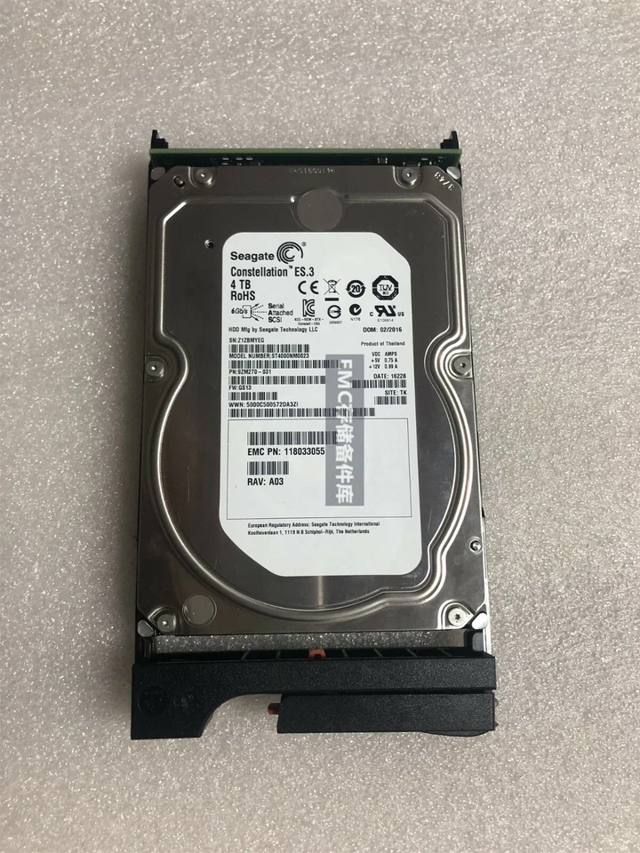 EMC 005050751 V6-PS07-040 005-050-751 4TB 7.2K 3.5"005050151 005050588 Hard Disk - Image 2 of 2