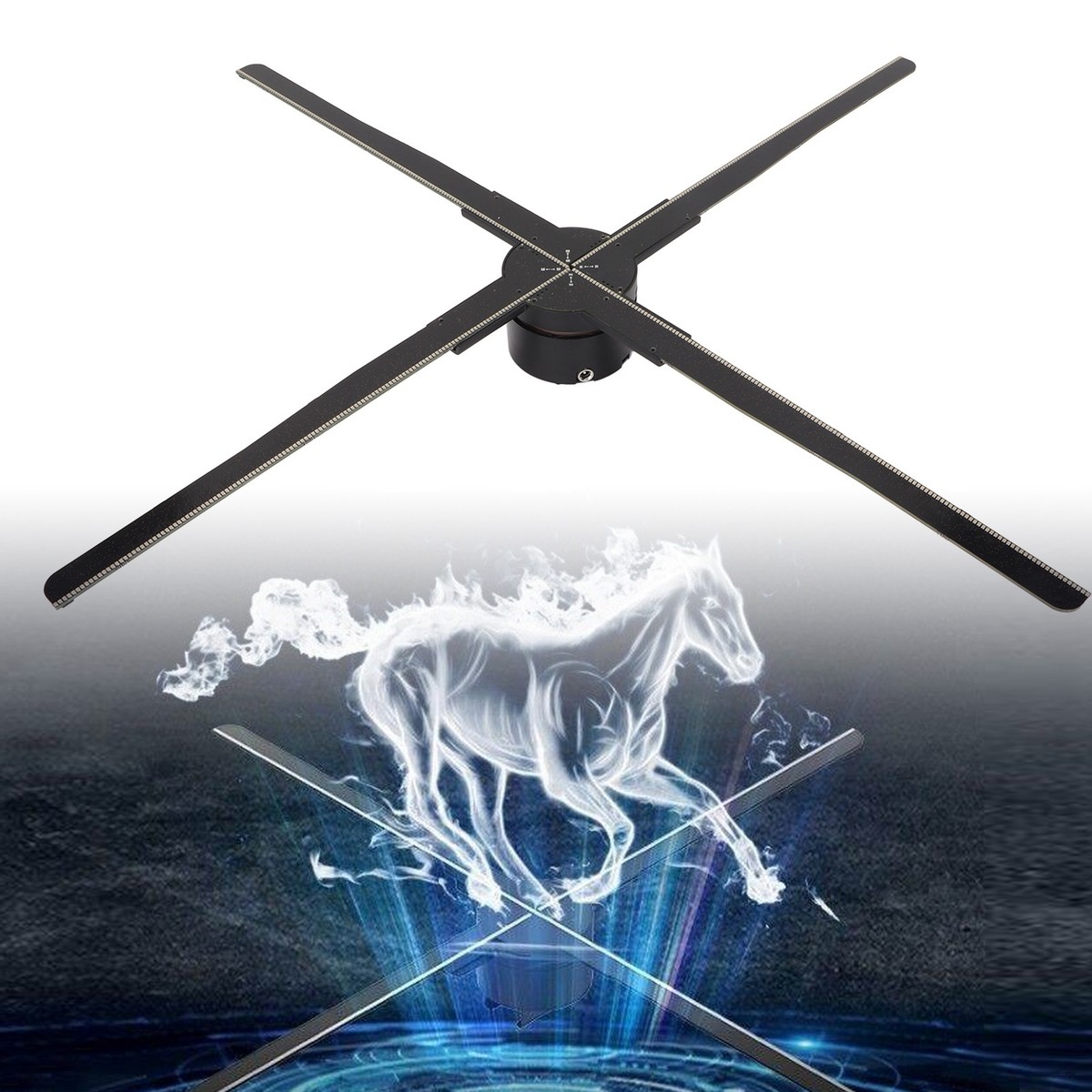 G65 3D Hologram Advertising Display Fan 25.6inch 2000 X 576 3D