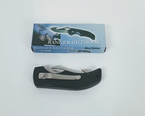 FROST CUTLERY RANGER GUTHOOK 4" FOLDING POCKET KNIFE W/BELT CLIP (15-329B) - Picture 4 of 5