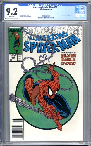 Amazing Spider-Man #301 (1988) - Silver Sable App - Newsstand - CGC 9.2 WP