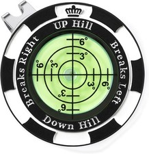 SlopeMaster ProGreen Reader - Golf Hat Clip Ball Marker with High Black