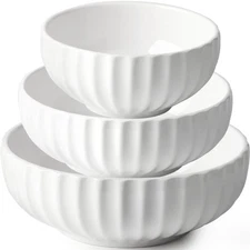 Ceramic Salad Serving Bowls Set of 3 Nesting Bowls 84 50 23 oz Sizes