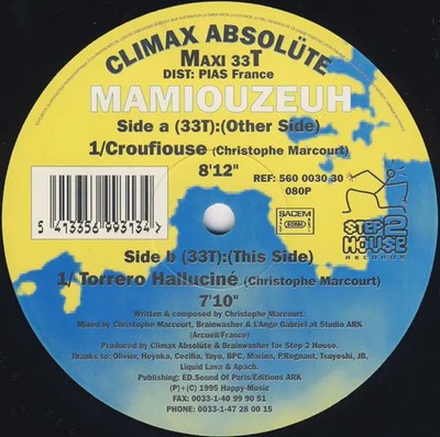 Climax Absolüte Mamiouzeuh Vinyl Single 12inch Step 2 House