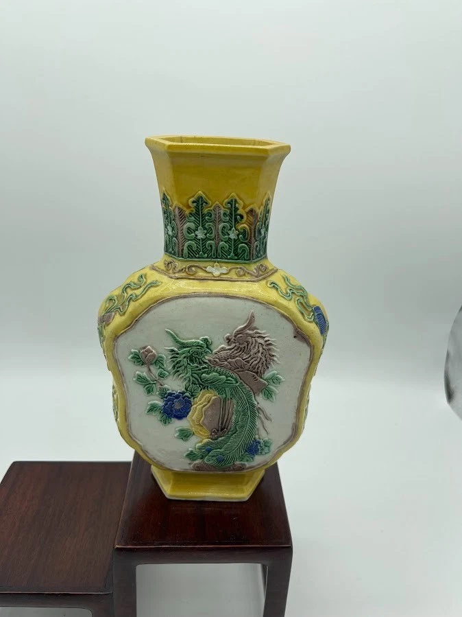 黄色中国古董花瓶| eBay