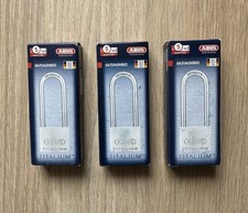 Image of 3 x ABUS Titalium Padlock 40mm Keyed Long Shackle - 64TI/40HB63