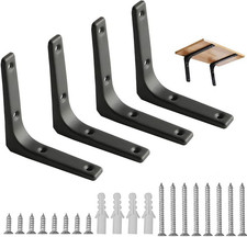 4PCS Black Shelf Bracket,4 X 4 Inch Right Angle Brackets Heavy Duty For