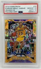 Kareem Abdul Jabbar Autographed/Signed 2019 Panini Prizim GEM MT 10 AUTO 10 PSA