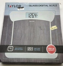 Taylor Glass Digital Bathroom Weight Scale with Silver Finish New Up To 400 Lbs