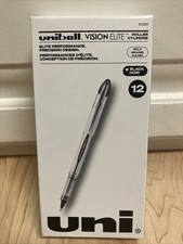 NEW uni-ball 61231 Vision Elite Rollerball Pens Bold Point,0.8mm, Black, 12 Pack