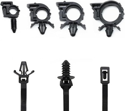 Universal Push Mount Cable Zip Tie with Automotive Wire Loom Clips Kit