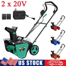 20" Cordless Snow Blower 40V Brushless Electric Snow Removel w/ LED & 180° Chute