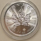 2021 Canada Silver Maple Leaf 1 Oz 9.999 Silver In Capsule