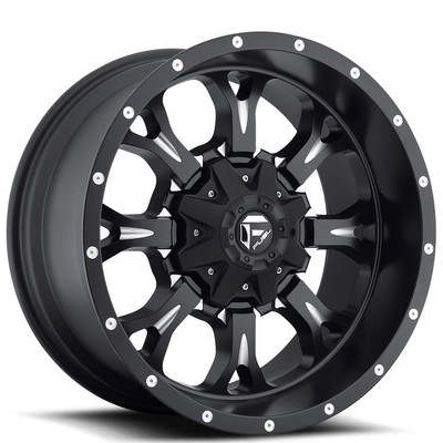 18x9'' Fuel Wheels D517 Krank Matte Black Milled Off-Road Rims (4pcs)
