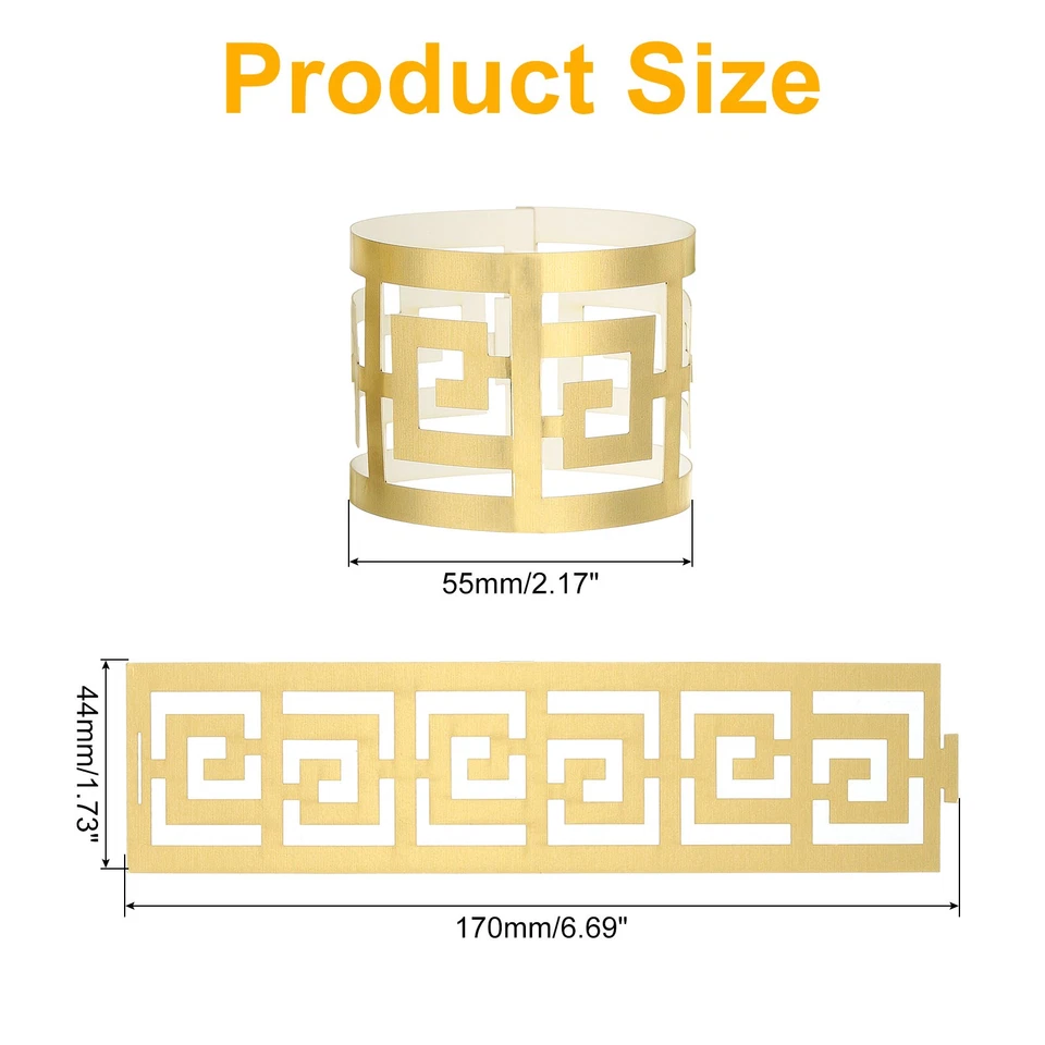 Goldene Serviettenhalter 50er Set, Papierserviettenring, Geometrisch - Bild 2 von 4