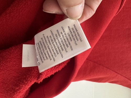 Tibi S Cocoon CrewNeck Sweatshirt Red Pullover Slash Slit Elbow Top Ring - Picture 11 of 12