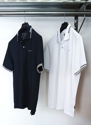 BUGATTI Herren 8150 15031E 390 Blau 10 Weiß Piquet Poloshirt Kurzarm