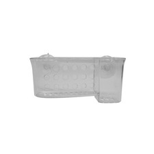 Clear Wall Mount Suction Cup Shower Rack Bathroom Storage Bath Organizer Caddy