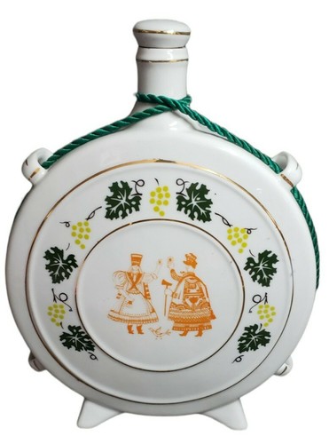 Vintage Rare Hollohaza Hungary Fine Porcelain Decanter Flask with Stopper - Bild 3 von 5