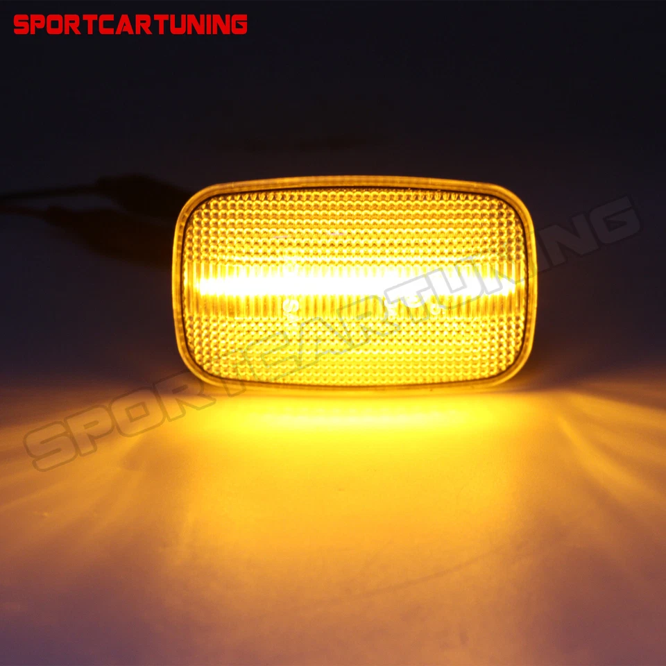 For 1984-2007 Toyota Land Cruiser LED Front Side Marker Lights Turn Signal Clear - Image 2 of 4