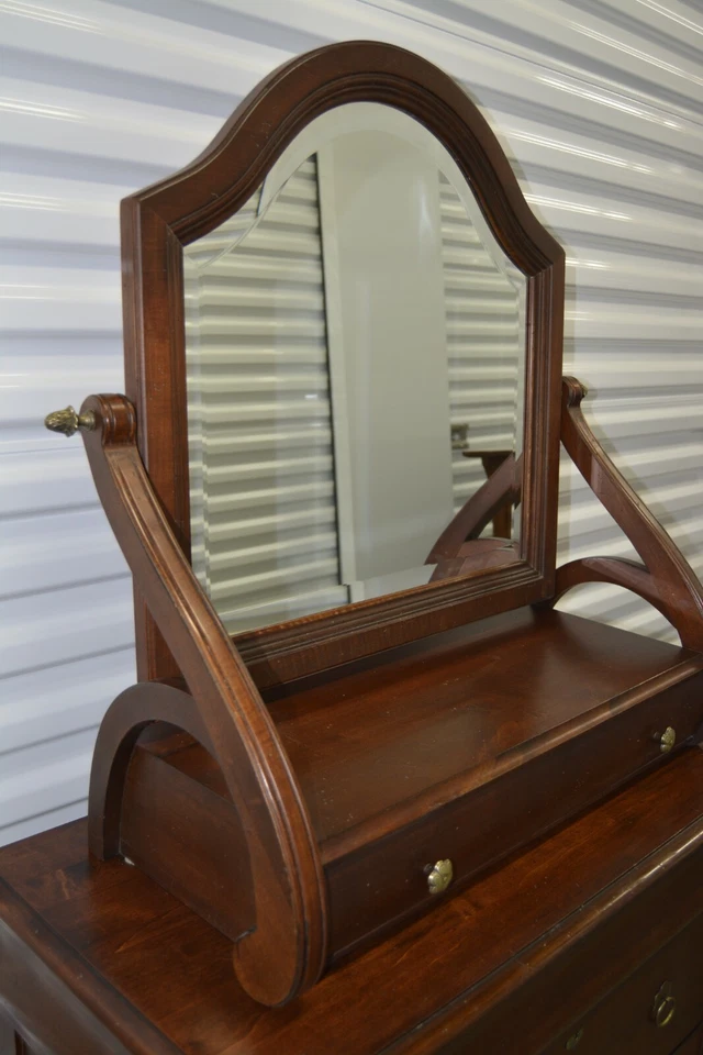 Ethan Allen British Classics Dresser Mirror Jewelry Box #29-5400 260 Cinnabar A - Image 2 of 4