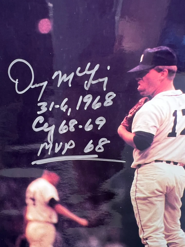 Denny McLain Detroit Tigers 31-6 Cy Young '68-69 MVP '68 Color Autograph Photo - Image 2 of 2
