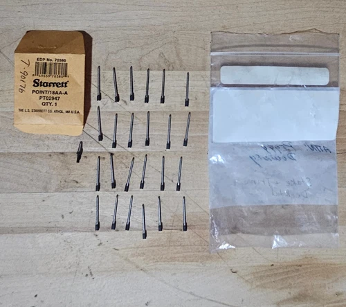 Lot of 25: Starrett PT02947 center punch; unknown magnetic staking pins