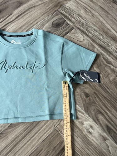NEW Alphalete Woman’s ELMTS Short SLEEVE Crop - Teal , Size XS - Picture 5 of 9