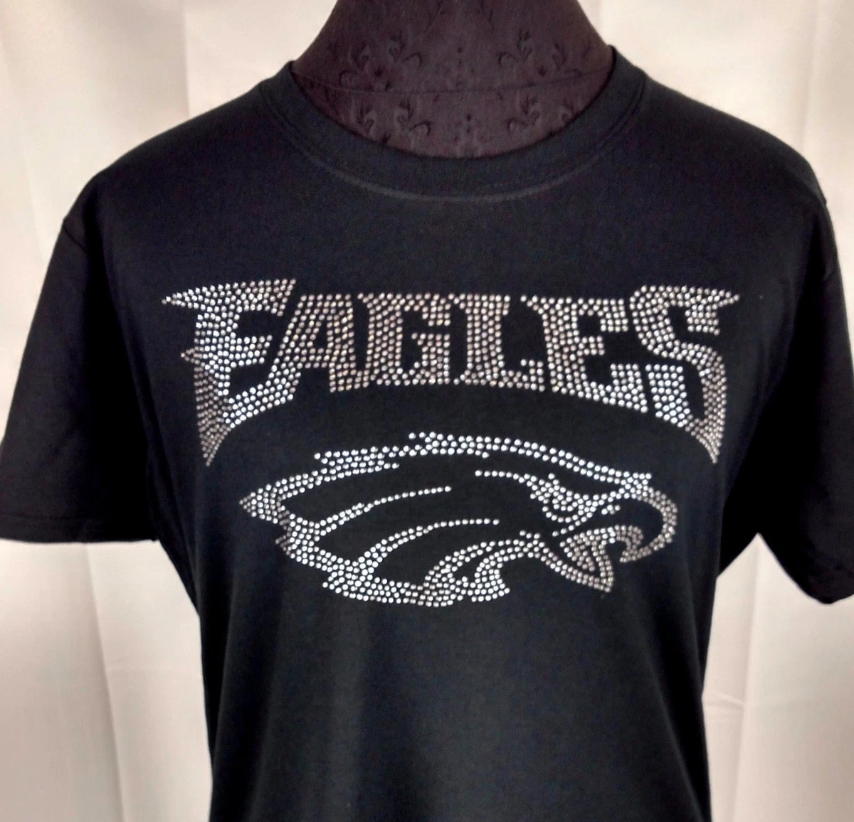 escala Shetland Esquivar Women&#039;s Philadelphia Eagles Rhinestone Football T Shirt Tee Bling Lady  | eBay