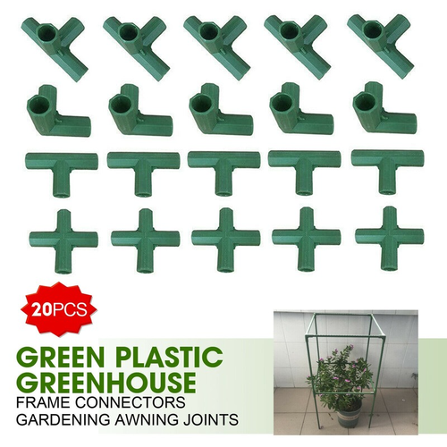 20Pcs Green Plastic Greenhouse Frame Connectors Gardening Awning Joints NEW  - Picture 1 of 12