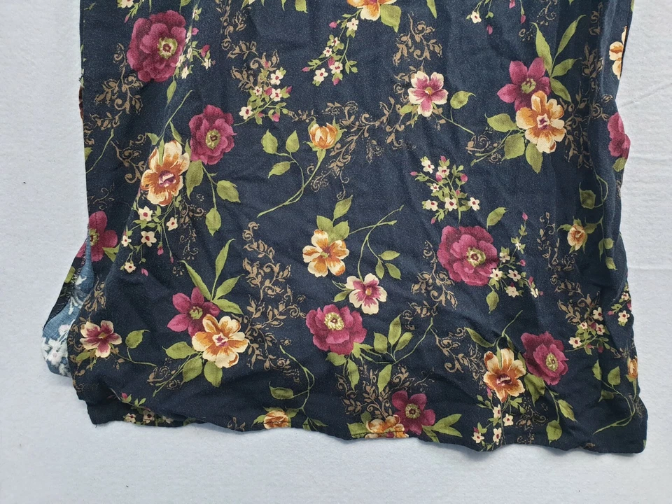 Vestido Studio Ease para mujer talla 6 negro con patrón floral multicolor manga corta Foto 2 de 4