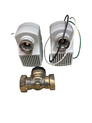 2 Siemens New 599 Series Zone Valves Actuator 2 Position Control + Brass Valves