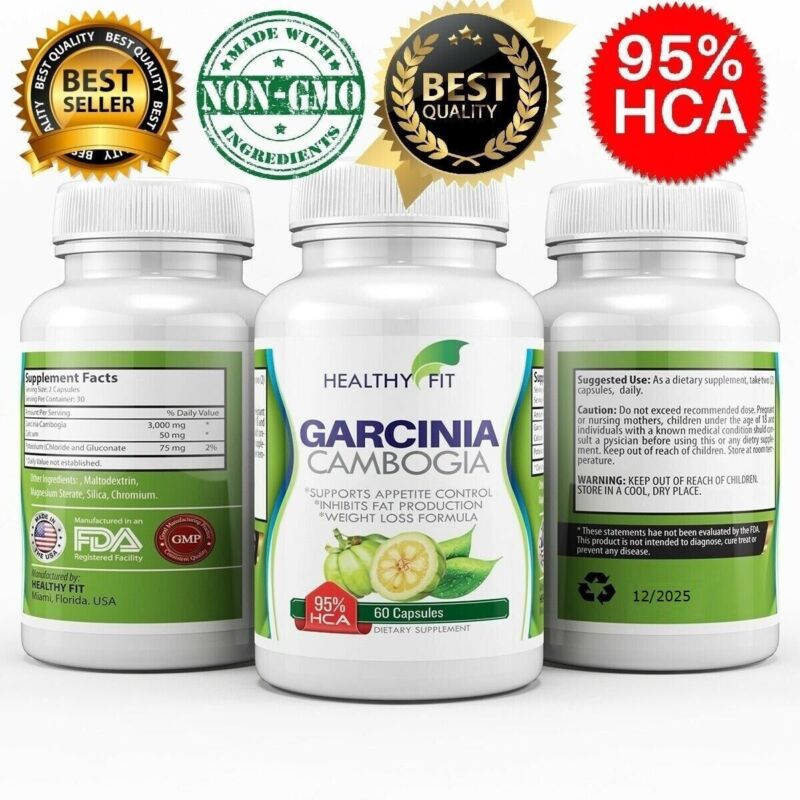 3 x BOTTLES 180 Capsules 3000mg Daily GARCINIA CAMBOGIA HCA 95% Weight Loss Diet