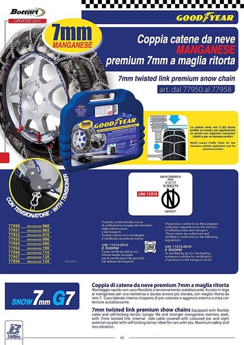 COPPIA CATENEAUTO DA NEVE GOODYEAR G7 70 77952 GOMMA 205/70-13 - Imagen 5 de 6
