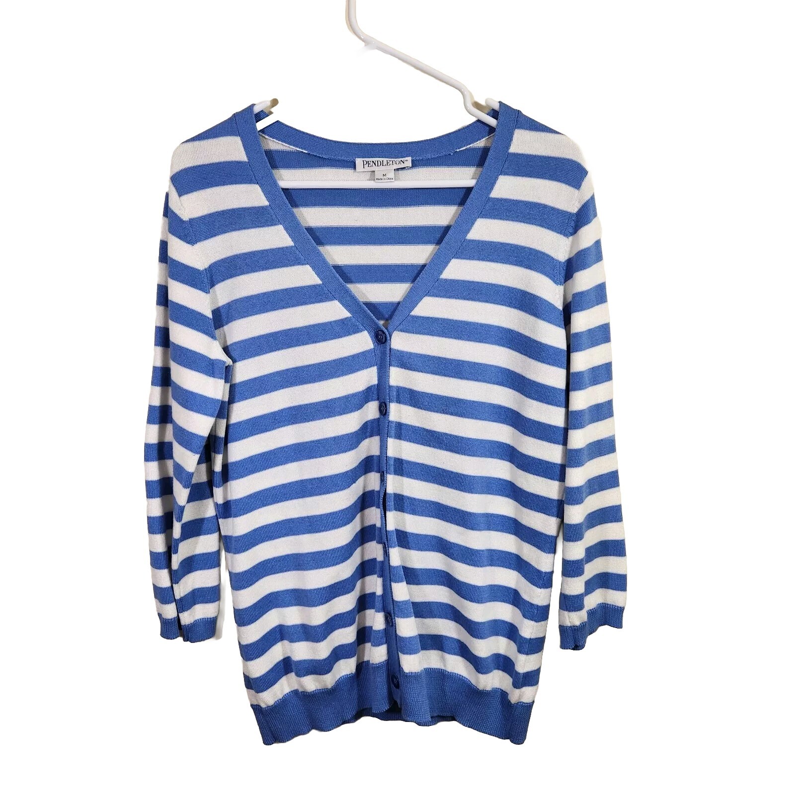 womens pendleton nautical striped button down car… - image 1