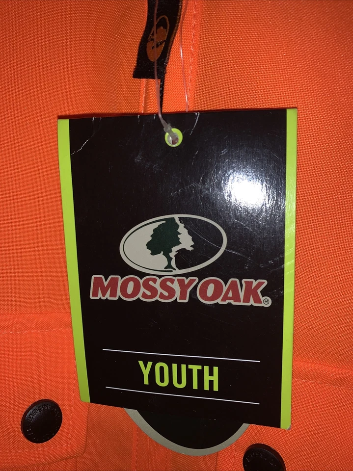Youth Hunting Safety Vest Mossy Oak Blaze Orange Padded Shoulders Size 18 - Image 2 of 4