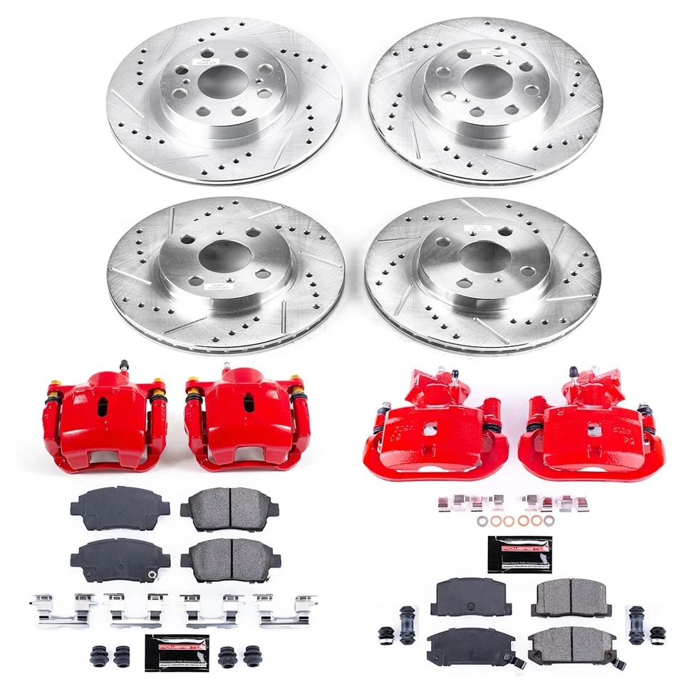 KC822 Powerstop 4-Wheel Set Brake Kit With Calipers Front & Rear for MR2 Spyder - Image 2 of 4