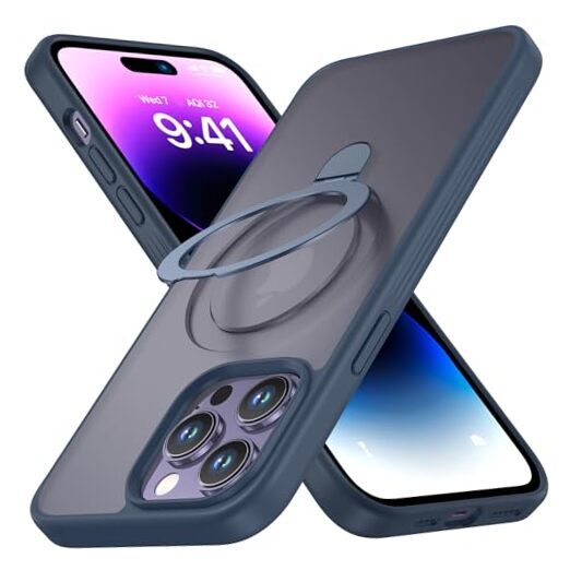 Strong Magnetic for iPhone 14 Pro Case, Compatible with MagSafe, Navy Blue