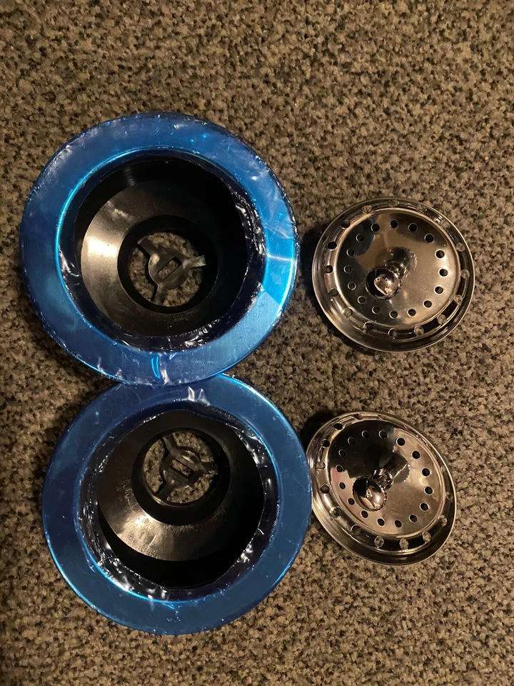 Lote de (2) colador de drenaje de fregadero de cesta | fregadero de taza de miga / plástico Foto 3 de 4