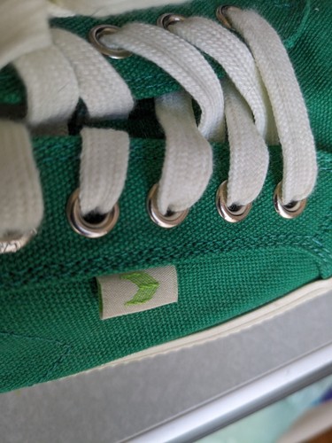 Cariuma Emerald Green Canvas Cork Heel OCA Sneakers Womens Sz 7.5 Organic Cotton - Picture 3 of 7
