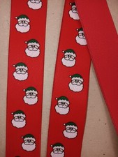 Christmas Suspenders Santa Claus Silver Colored Clip Fasteners 1.25"