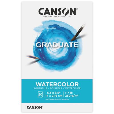 Graduate Watercolor Pad Foldover 5.5x8.5 inch 20 Sheets | Artist Paper for Ad...