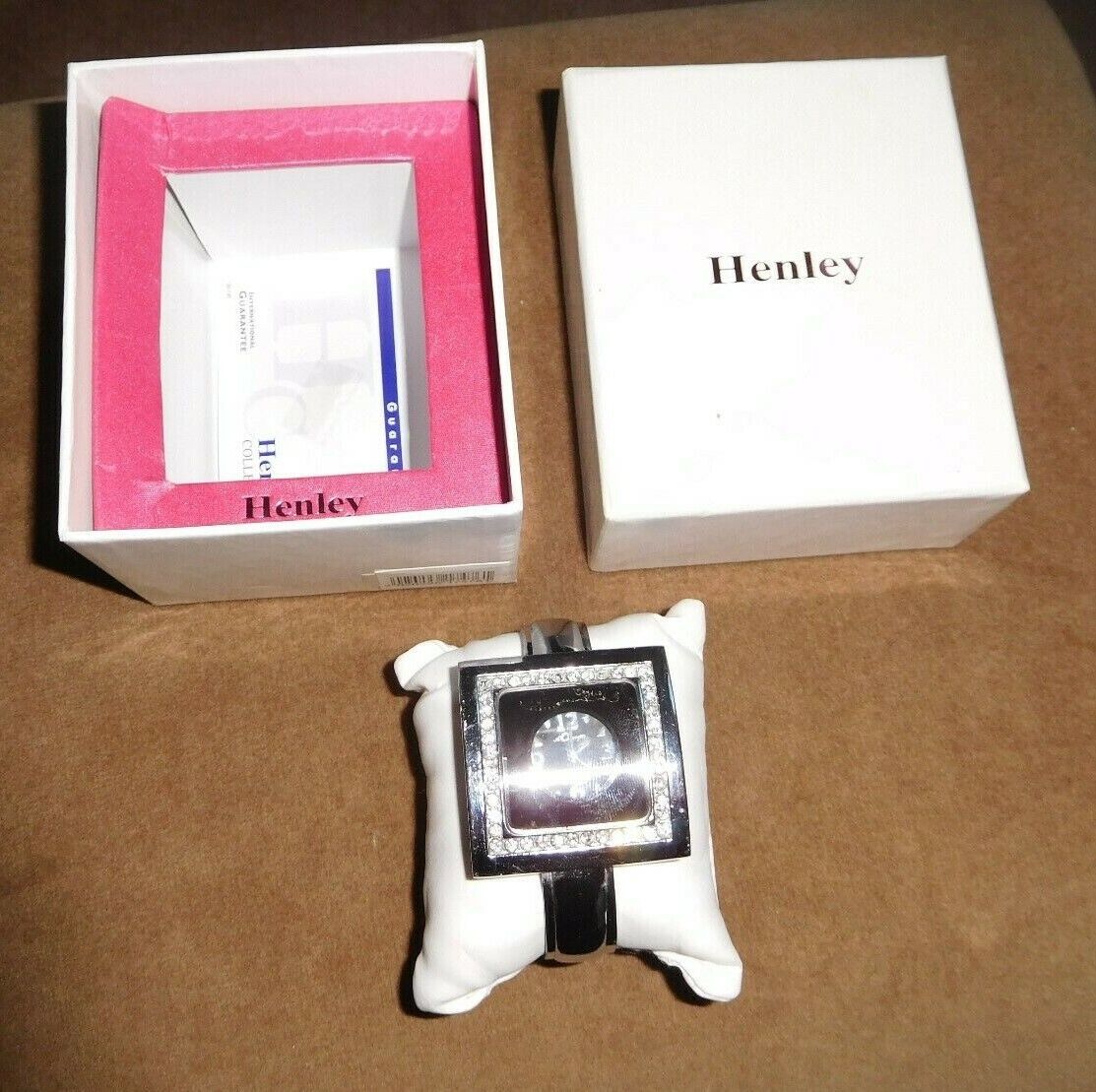 Henleys Ladies Watch In Box With Pillow & Manual Needs Battery Replace Bangle  