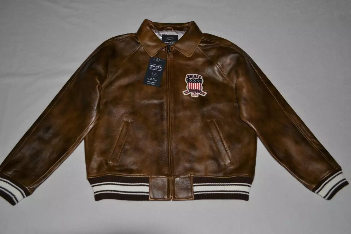AUTHENTIC AVIREX LIMITED EDITION OMBRE ICON JACKET VINTAGE BROWN
