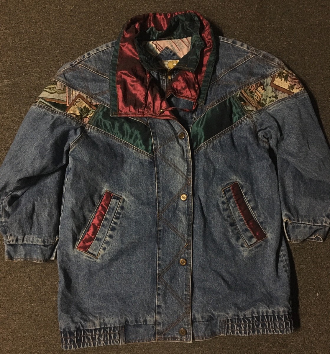 Vtg 80s Current Seen Denim Jean Jacket L Art Grunge Biker Vtg 80s Current Seen Denim Jean Jacket L Art Grunge Biker