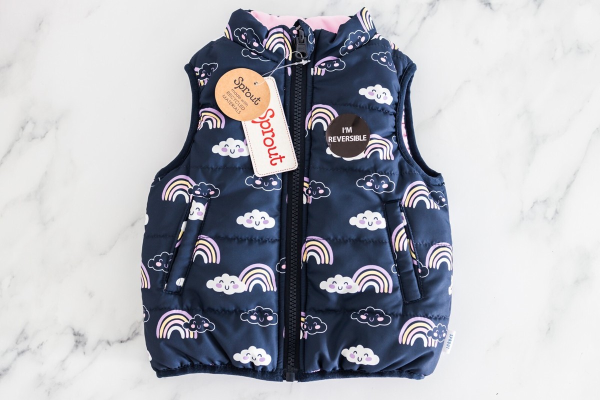 Baby Boy Seed Baby Vest Sprout Baby Puffer Vest Size 00 3-6 Months