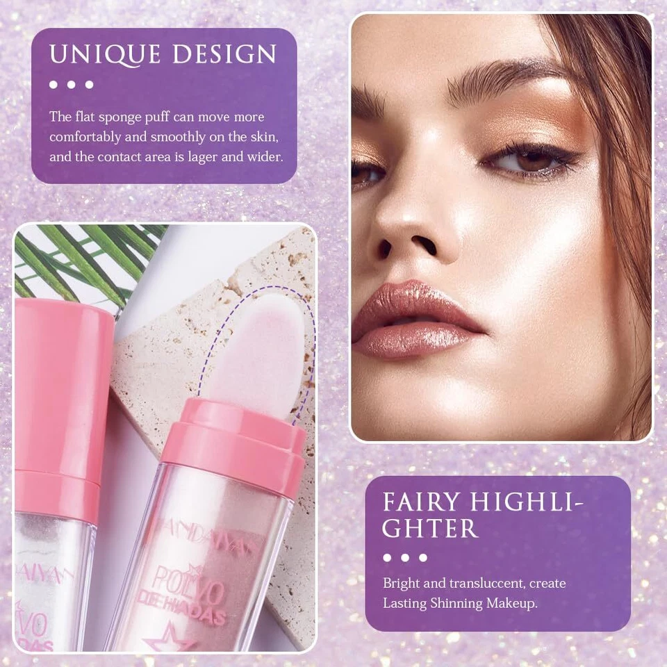 Highlighter Puder Stick Glitzer Patting Puder Body Glitter Highlighter Pattin... - Bild 3 von 4