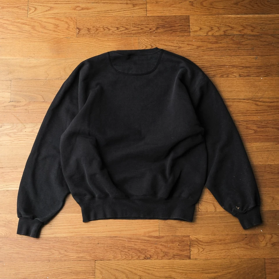 Moletom Vintage Anos 90 Cross Creek Wolf EUA Boothbay Maine Preto Tamanho G Ao Ar Livre - Imagem 4 de 4