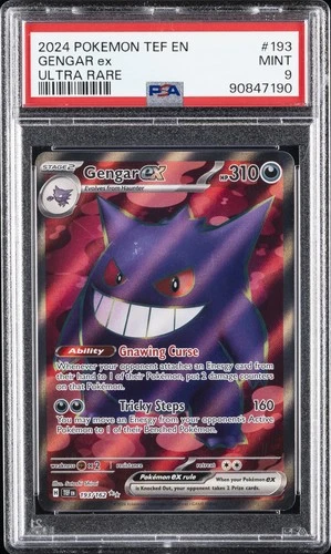 2024 POKEMON TEF EN-TEMPORAL FORCES ULTRA RARE #193 GENGAR EX PSA 9