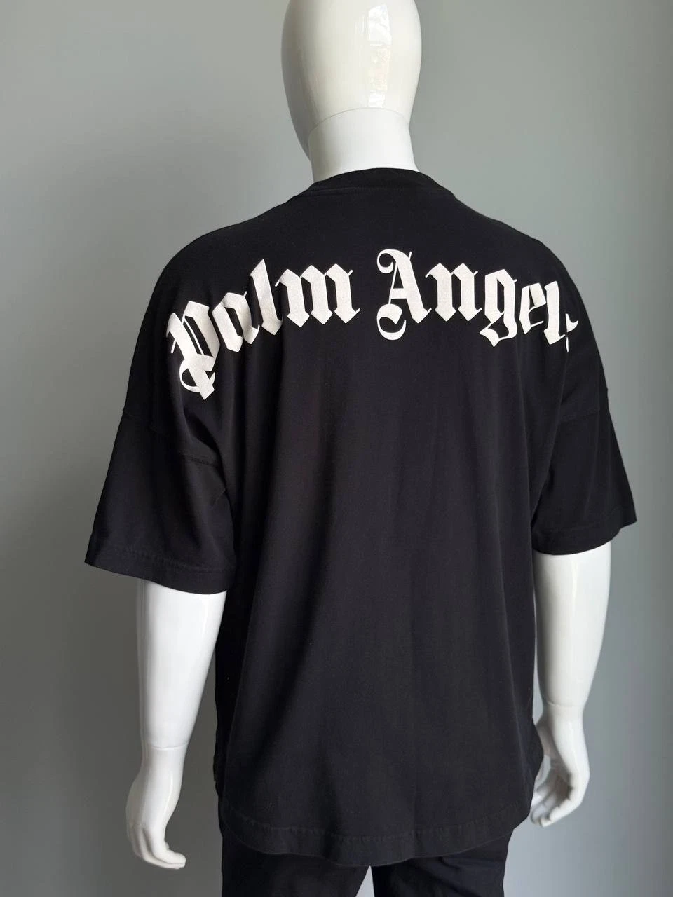 T shirt Palm Angels nera grande logo dietro uomo taglia media